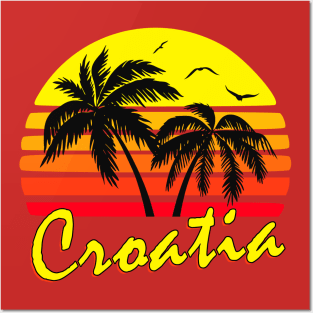 Croatia Retro Sunset Posters and Art
